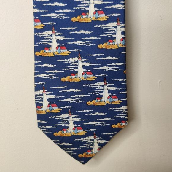 The Museum of Fine Arts Boston Silk Tie Lighthouse USA 57" - Picture 1 of 8